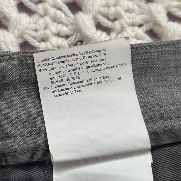 HUGO BOSS Halmex Straight Wool Blend Dress Pants High Rise Men's SZ 37 Gray - Picture 12 of 16